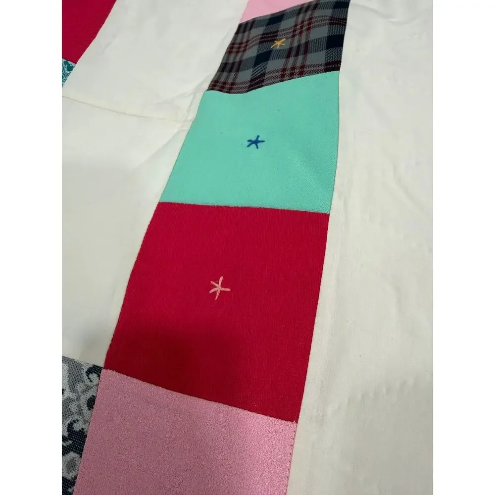 Vintage Handmade Folk Art Patchwork Quilt Hand Quilted Memory Quilt 68x84
